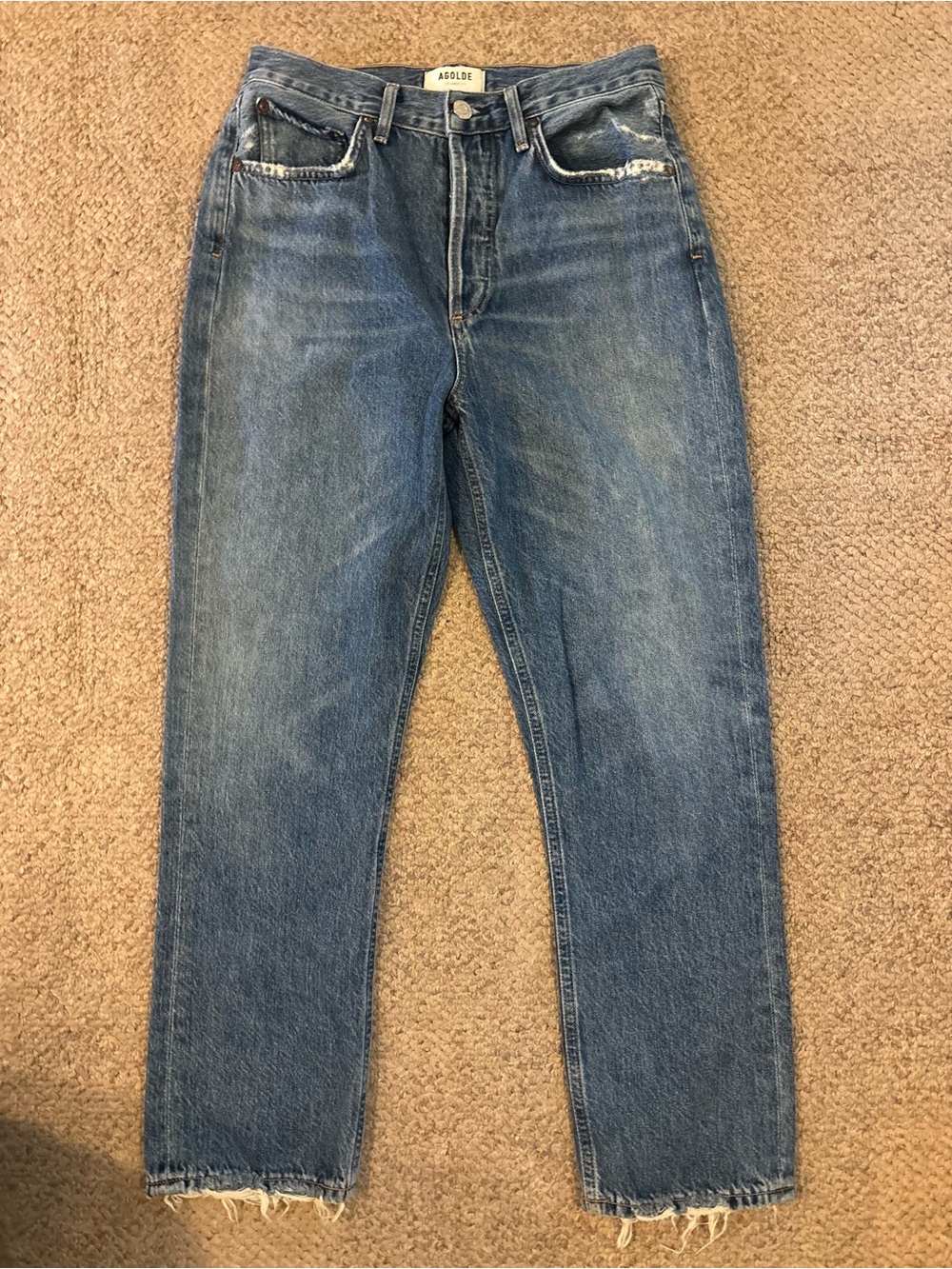 AGOLDE Riley high-rise straight-crop  button fly jeans 26 waist